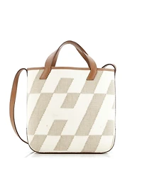 Pre-Owned Hermes 27 Cabas H en Biais Tote Canvas with Leather