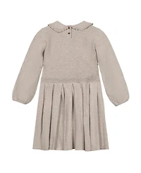Hope & Henry Little and Big Girls' Organic Peter Pan Collar Scallop Trim Sweater Dress