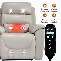Boyel Living Faux Leather Dual Motor Infinite Position Up to 350 Lbs Power Lift Recliner Chair with 8-Point Vibration Massage and Lumbar
