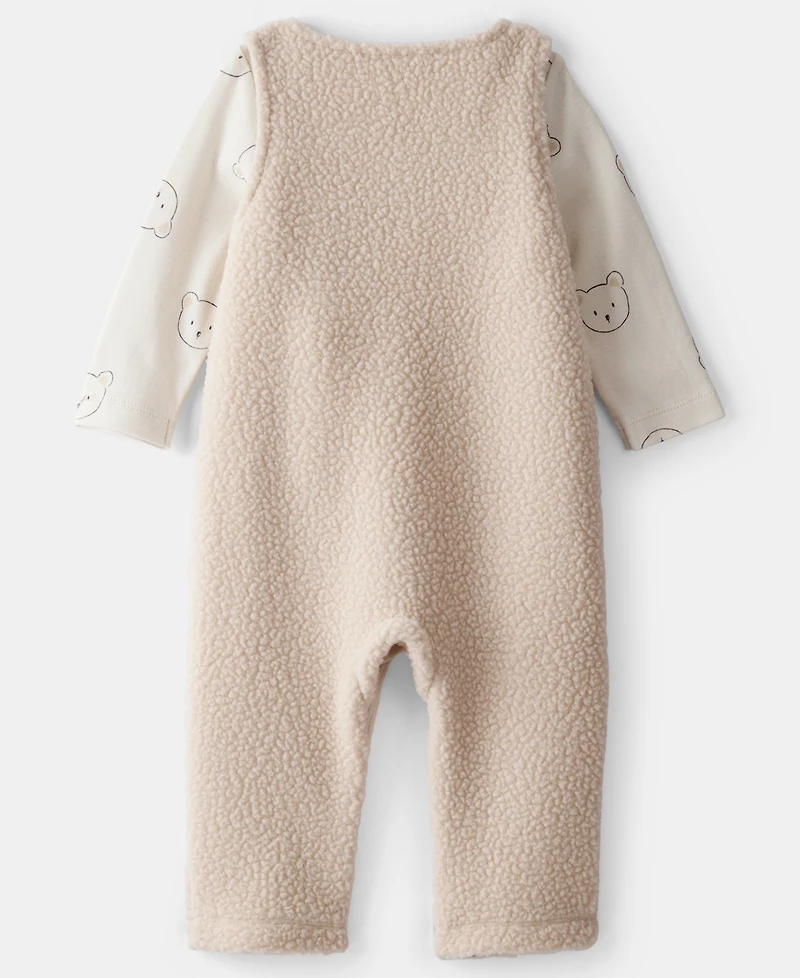 Carter's Baby Boys 2-Piece Bear Long-Sleeve T-Shirt and Overall Set