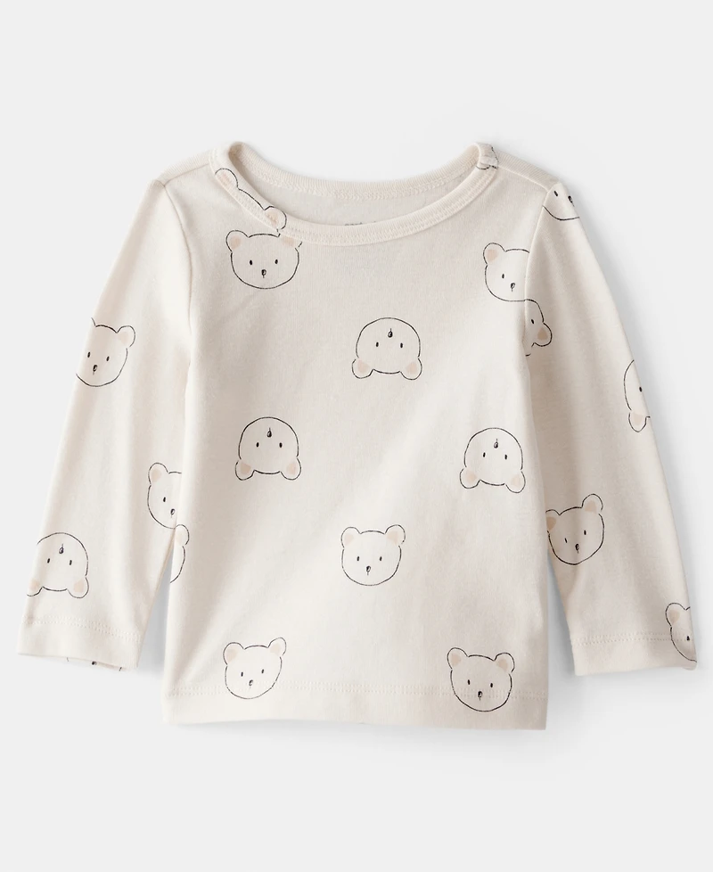 Carter's Baby Boys 2-Piece Bear Long-Sleeve T-Shirt and Overall Set