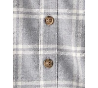 Carter's Baby Boys 3-Piece Plaid Long-Sleeve Shacket, T-Shirt and Pants Set