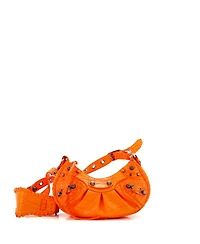 Pre-Owned Balenciaga Small Le Cagole Giant Studs Shoulder Bag Embossed Leather