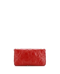 Pre-Owned Salvatore Ferragamo Mini Gancini Chain Wallet Gancini Quilted Leather