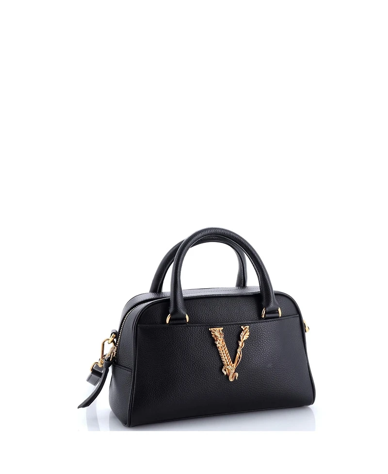 Pre-Owned Versace Virtus Bowling Bag Leather