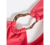 Carmen Marc Valvo Women's Shirred Halter Tankini Top