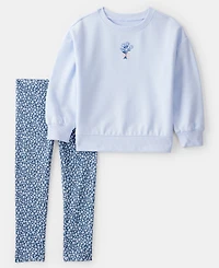 Carter's Girls Toddler 2T-5T 2-Piece Floral Long-Sleeve Sweatshirt and Leggings Set