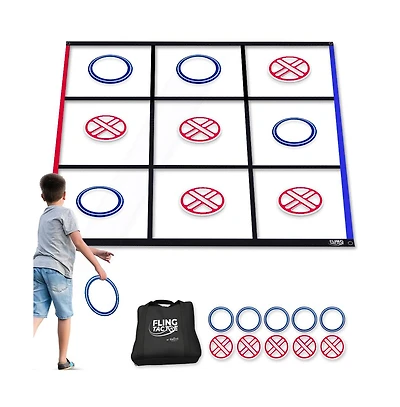 Fling Tac Toe (9ft x 9ft) Giant Tic Tac Toe Game Outdoor | Weatherproof Giant Outdoor Games for Adults and Family