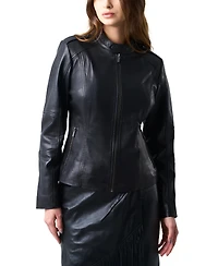 Velez Women's Rider leather jacket with a slim fit