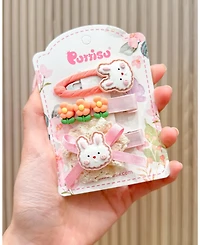 Puttisu Girls 3pc Hair Clip Set - Cookie Bunny Bloom