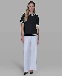 Karl Lagerfeld Paris Women's Short-Sleeve Sweater