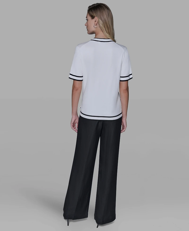 Karl Lagerfeld Paris Women's Short-Sleeve Sweater