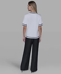 Karl Lagerfeld Paris Women's Short-Sleeve Sweater