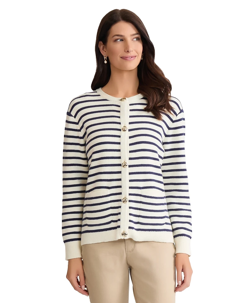 Jones New York Women's Button Front Long-Sleeve Cardigan