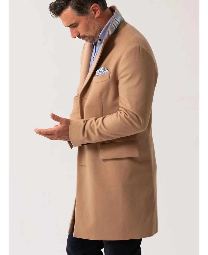 Koy Clothing Men's Herringbone Wool/Cashmere Overcoat