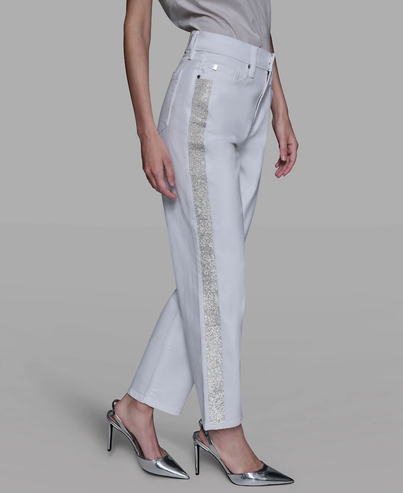 Karl Lagerfeld Paris Women's Stripe Detail Jeans