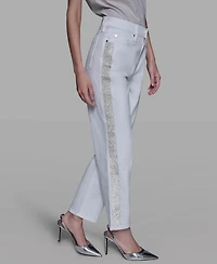 Karl Lagerfeld Paris Women's Stripe Detail Jeans