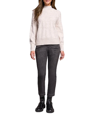 Tribal Women's Two Tone Mock Neck Sweater