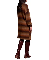 Tribal Women's Boucle Space Dye Puff Sleeve Long Cardigan Sweater