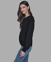 Karl Lagerfeld Paris Women's Emoji Choupette Detail Sweater