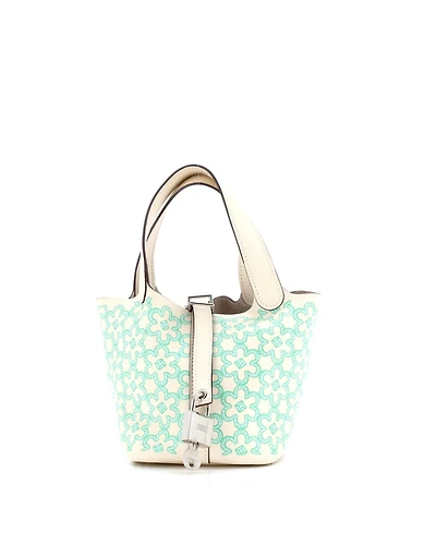 Pre-Owned Hermes Micro Picotin Lock Bag Lucky Daisy Printed Swift