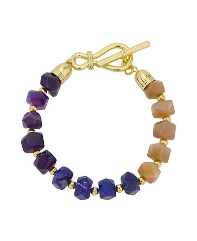 Unwritten Multi Color Stone Toggle Bracelet