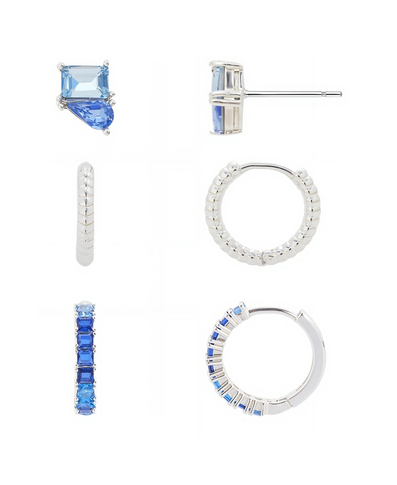 Unwritten Cubic Zirconia And Crystal Earring Trio Set