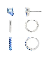 Unwritten Cubic Zirconia And Crystal Earring Trio Set