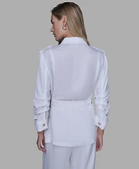 Karl Lagerfeld Paris Women's Belted Jacket