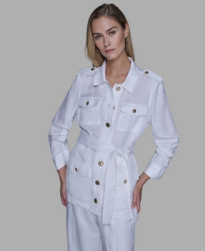 Karl Lagerfeld Paris Women's Belted Jacket