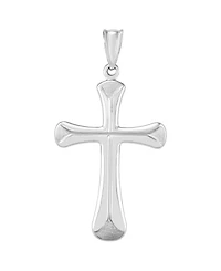 Macy's Cross with Satin Edges Pendant in 14K White Gold