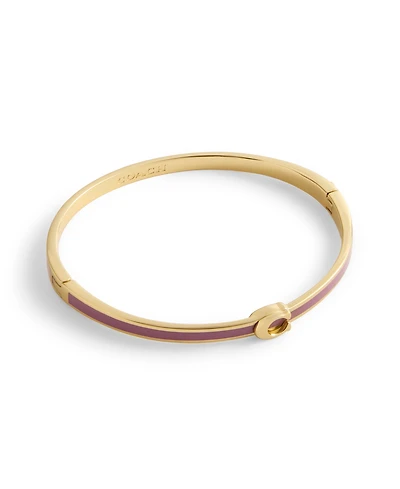 Coach Gold-Tone Signature C Enamel Bangle Bracelet