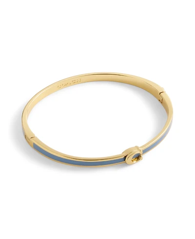Coach Gold-Tone Signature C Enamel Bangle Bracelet