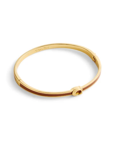 Coach Gold-Tone Signature C Enamel Bangle Bracelet