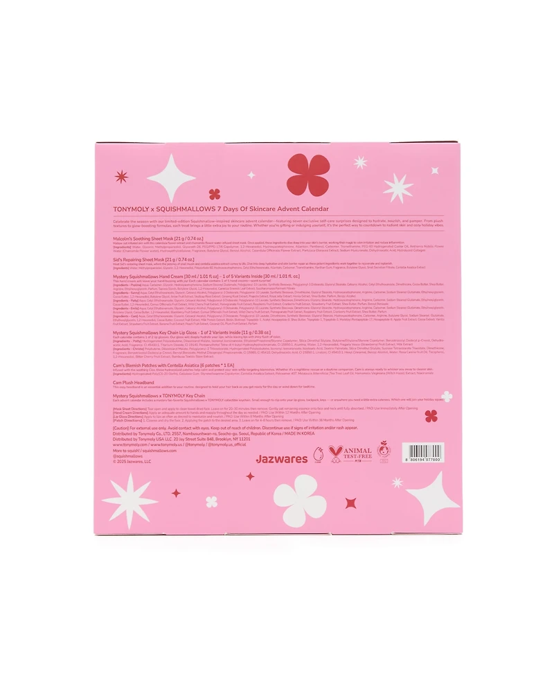 Tonymoly 7-Pc. Squishmallows 2025 Holiday Advent Calendar Set