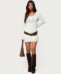 Edikted Women's Shaia Pointelle Knit Mini Dress