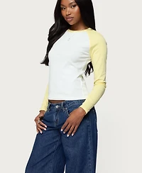 Edikted Womens Tommi Raglan Long Sleeve T Shirt