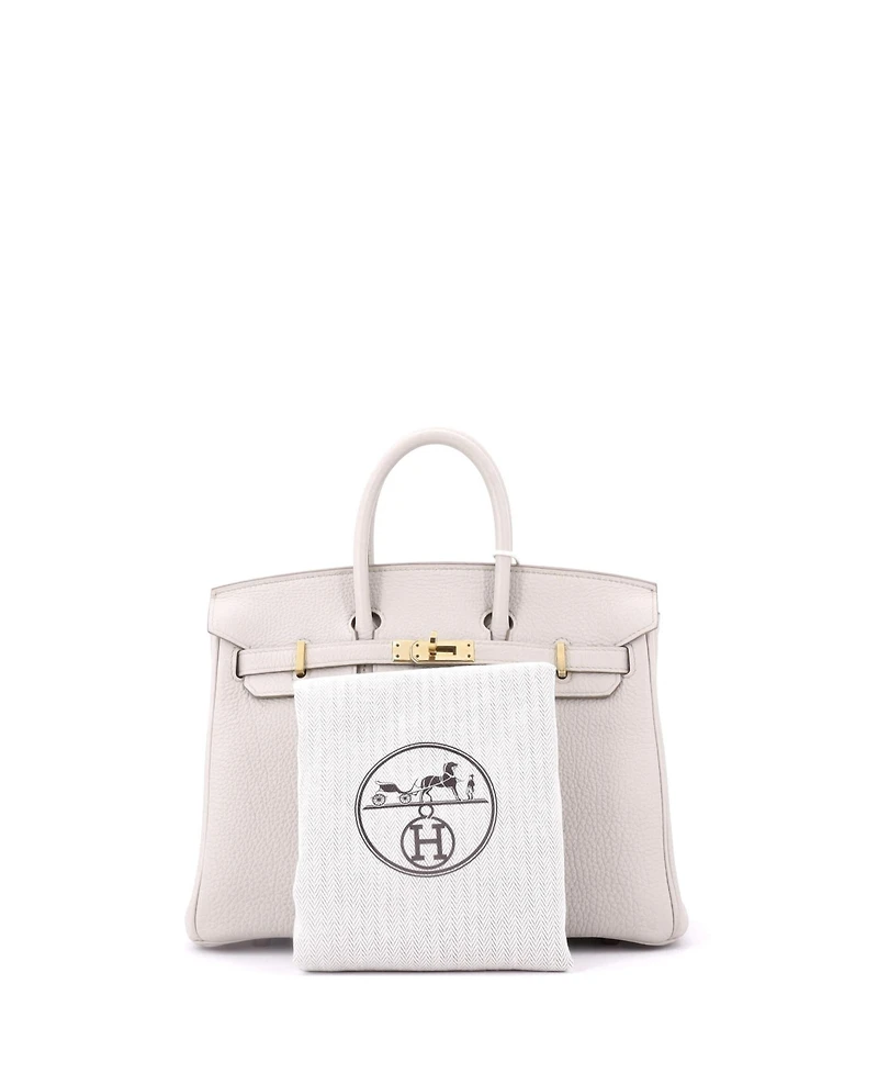 Pre-Owned Hermes Birkin 25 Handbag Light Togo with Rose Gold Hardware