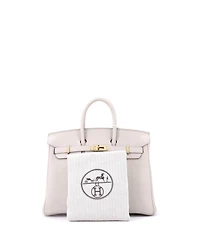 Pre-Owned Hermes Birkin 25 Handbag Light Togo with Rose Gold Hardware