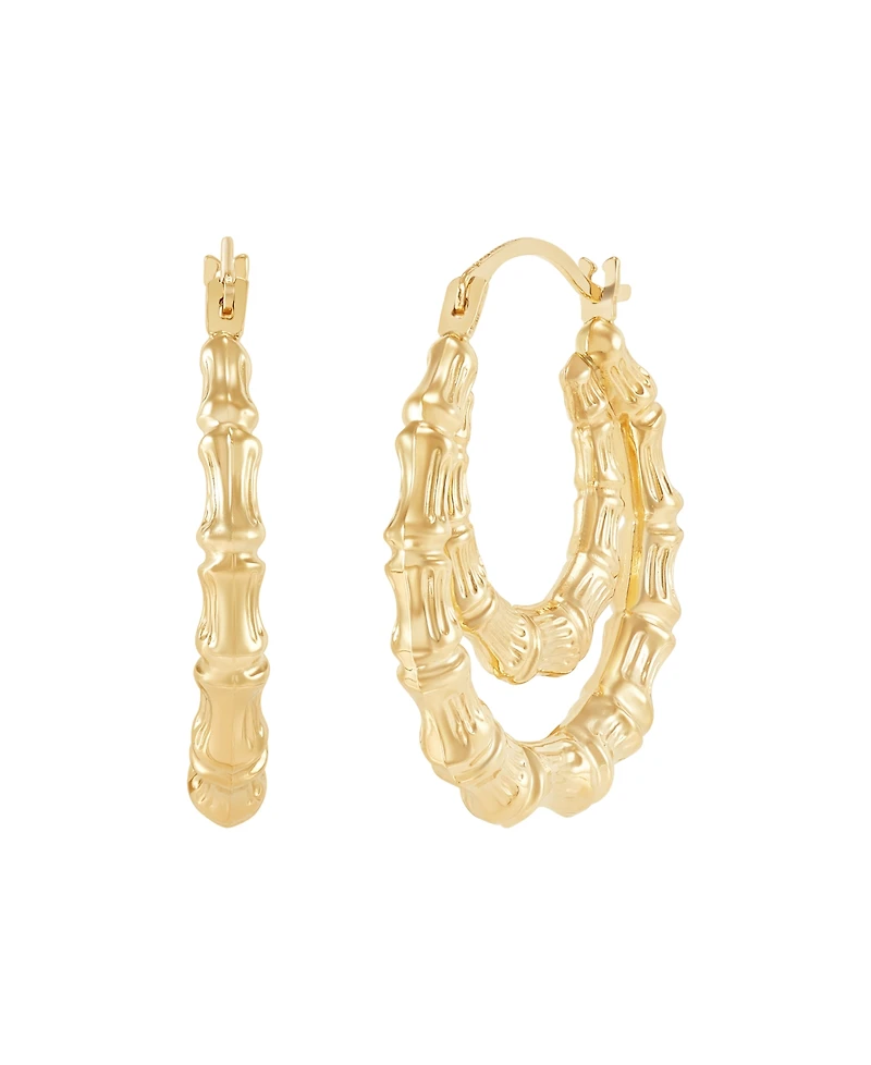 Macy's Double Hoop Earrings in 14K Yellow Gold