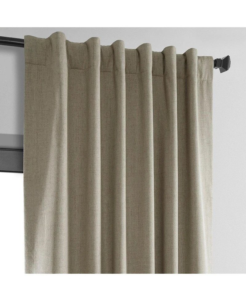 Half Price Drapes Warm Taupe Thermal Cross Linen Weave Blackout Curtain
