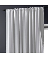 Half Price Drapes White Extra Wide Performance Linen Hotel Blackout Curtain