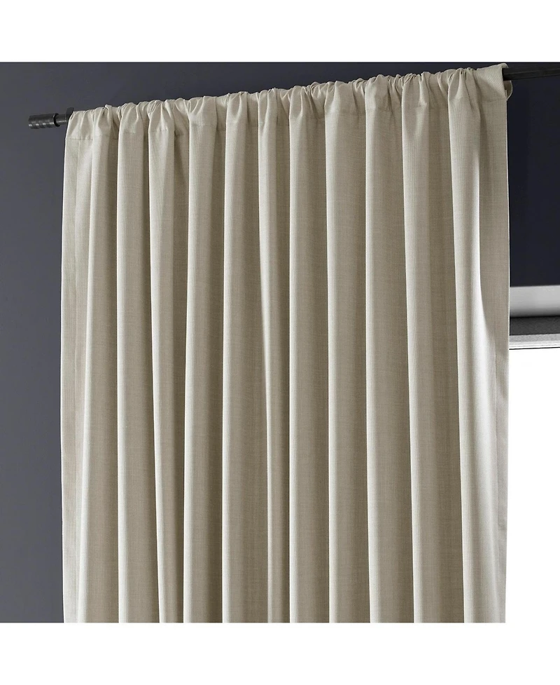Half Price Drapes Light Beige Extra Wide Performance Linen Hotel Blackout Curtain