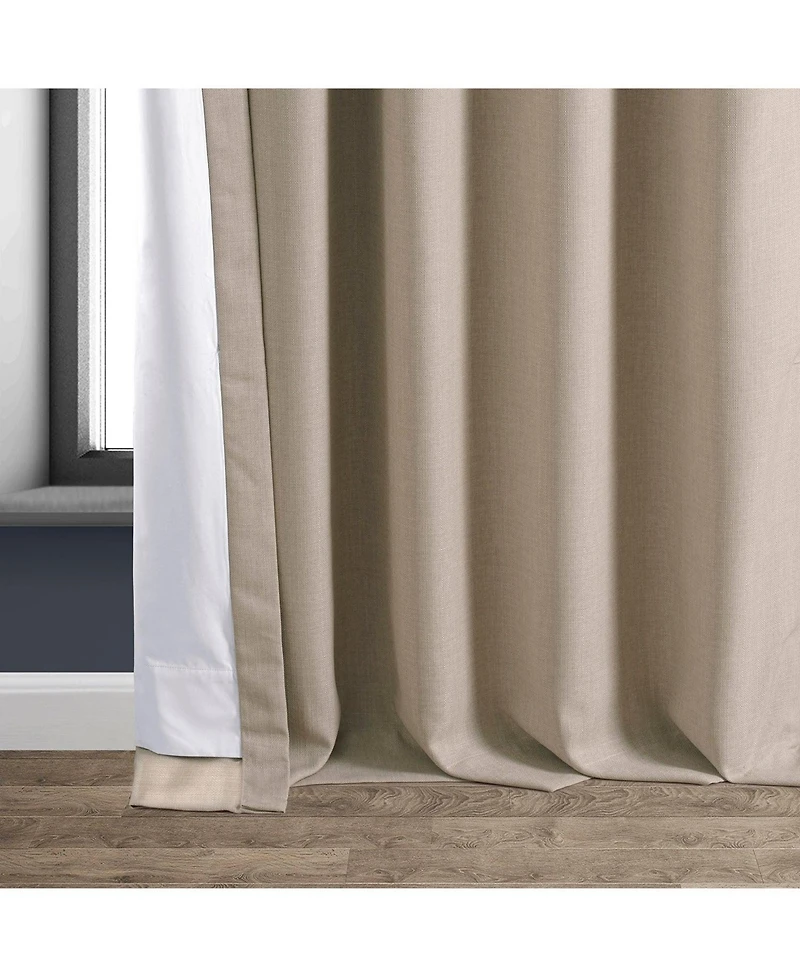 Half Price Drapes Safari Tan Faux Linen Hotel Blackout Curtain