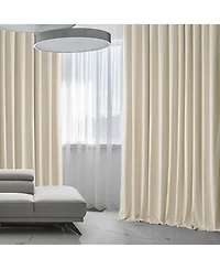Half Price Drapes Diva Cream Extra Wide Signature Plush Velvet Hotel Blackout Curtain
