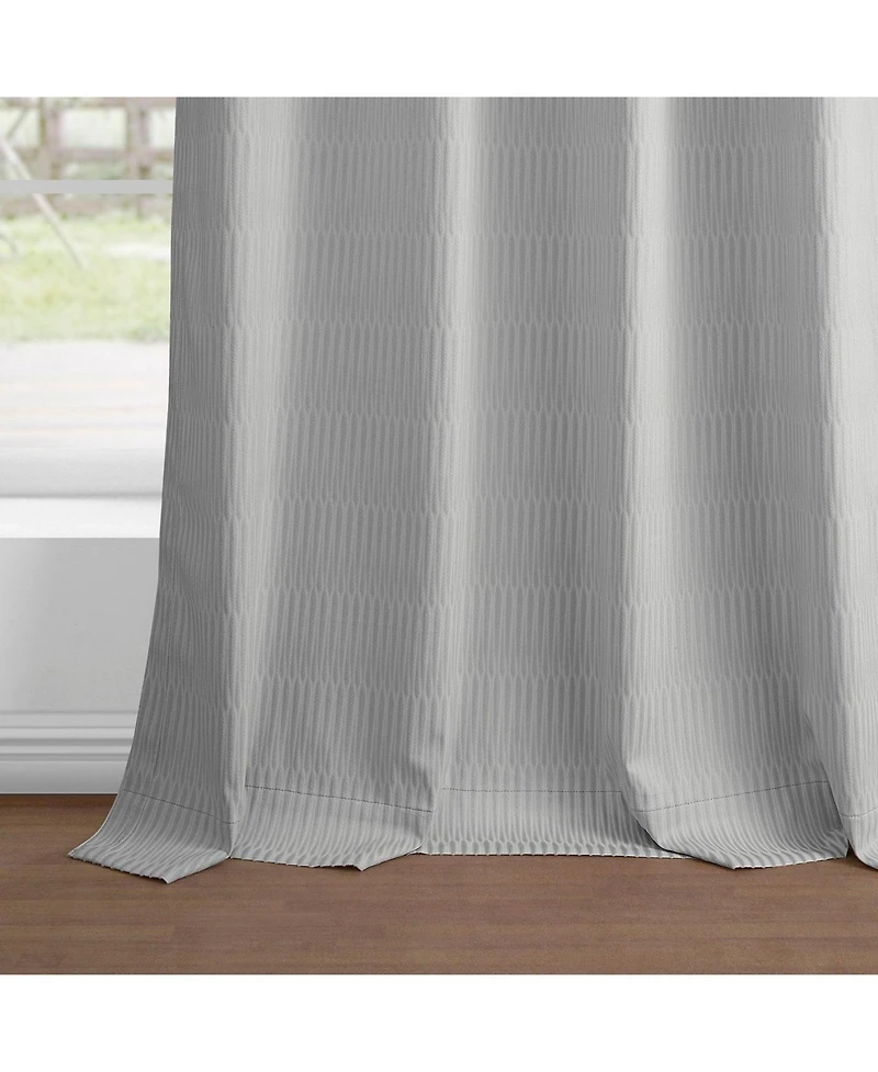 Half Price Drapes Silver Abstract Lounge Embossed Velvet Room Darkening Curtain