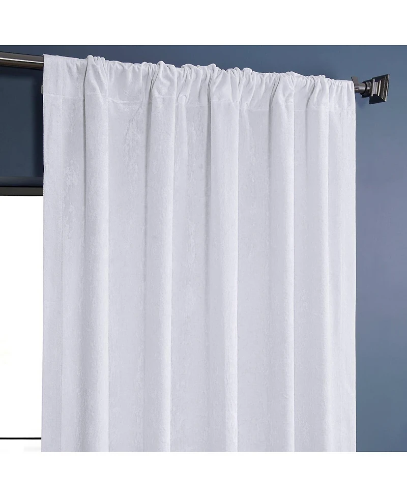Half Price Drapes Pearl White Lush Crush Velvet Room Darkening Curtain