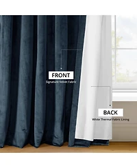 Half Price Drapes Midnight Blue Grommet Signature Velvet Blackout Curtain
