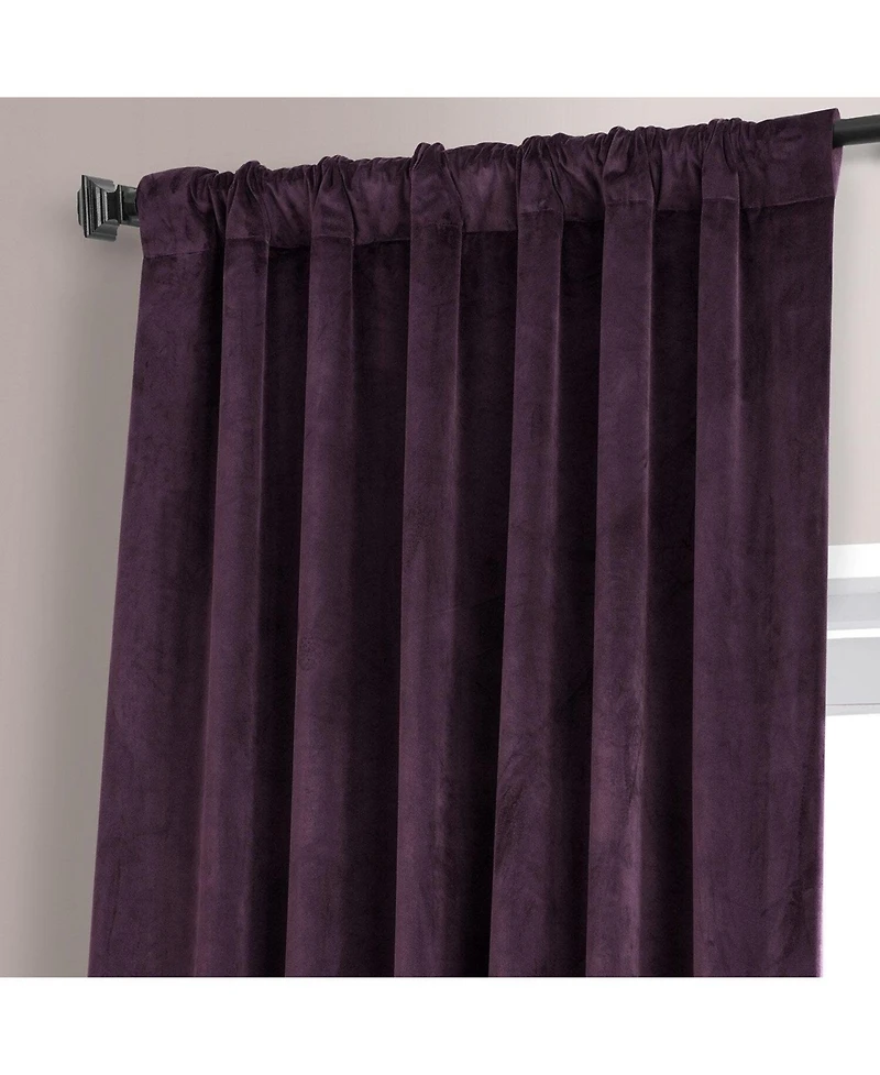 Half Price Drapes Plum Blossom Signature Plush Velvet Hotel Blackout Curtain