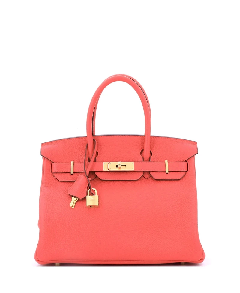 Pre-Owned Hermes Birkin 30 Handbag Pink Clemence with Gold Hardware
